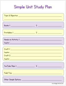 Create simple unit studies