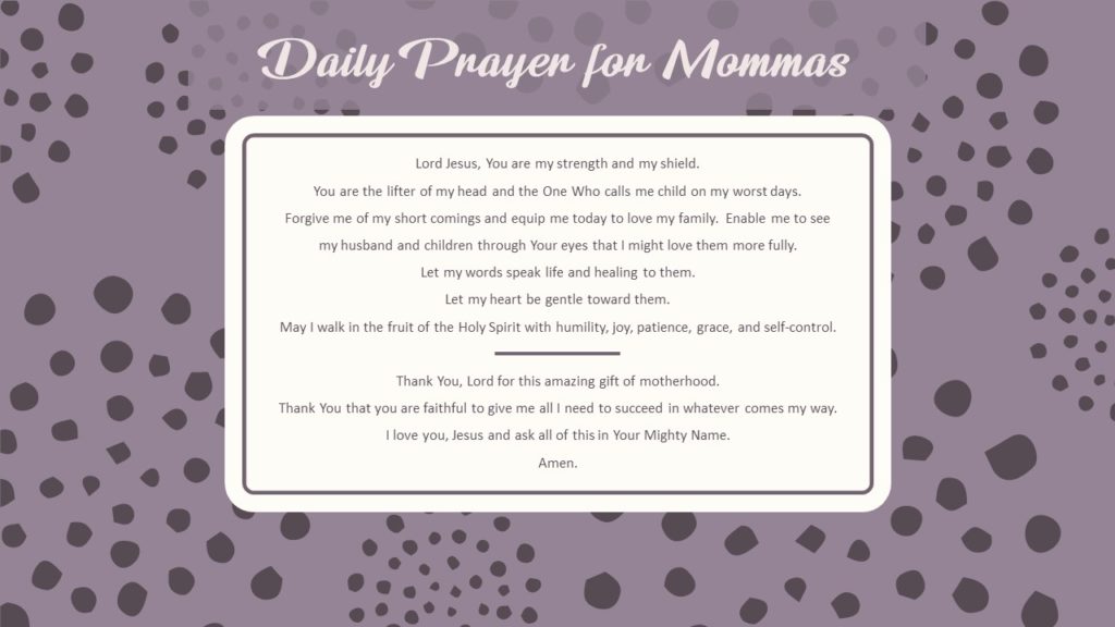 simple prayer for moms