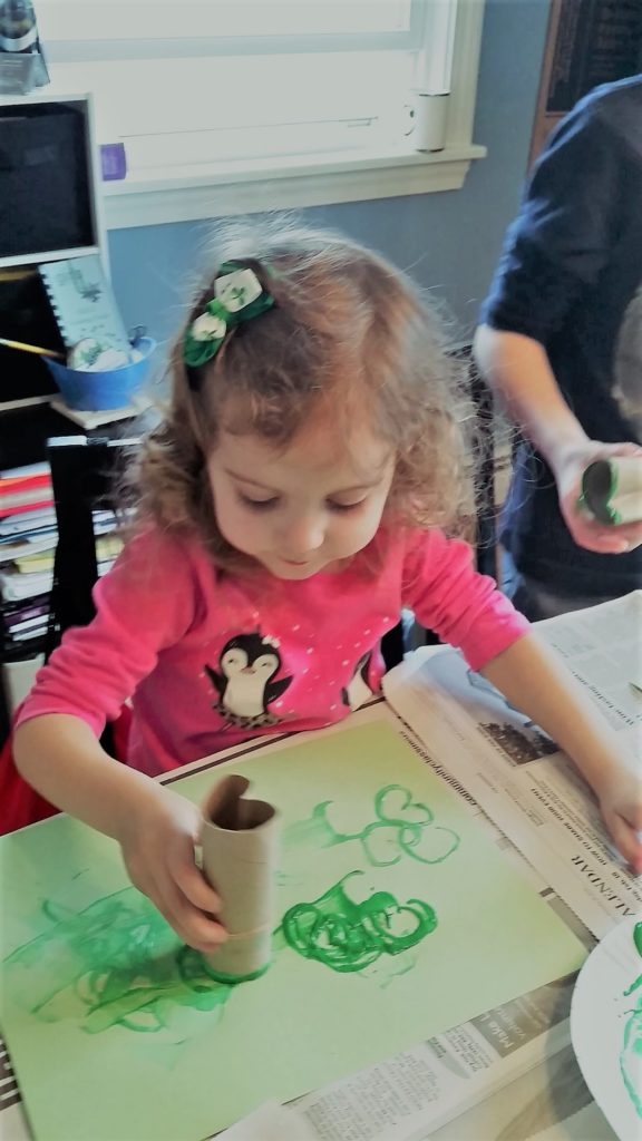 St. Patrick's Day stamping shamrocks