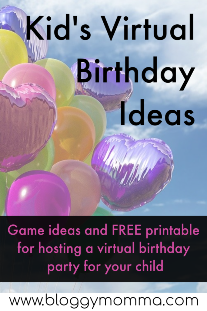 kid's virtual birthday party