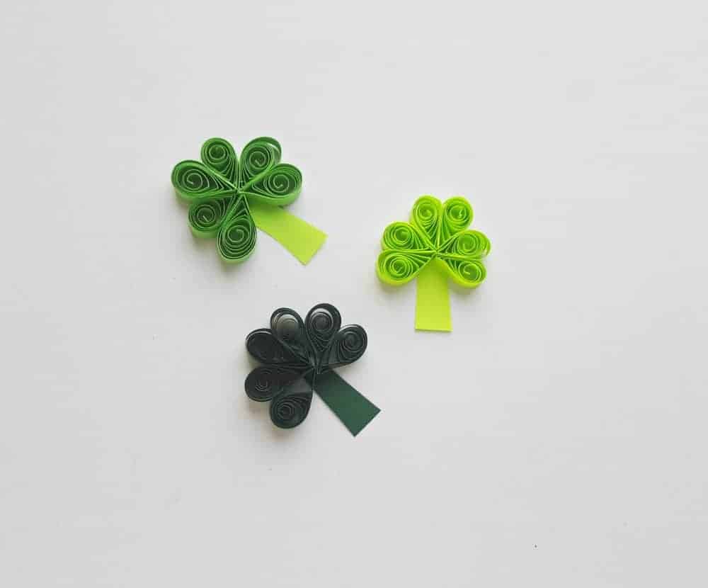 quilled shamrocks