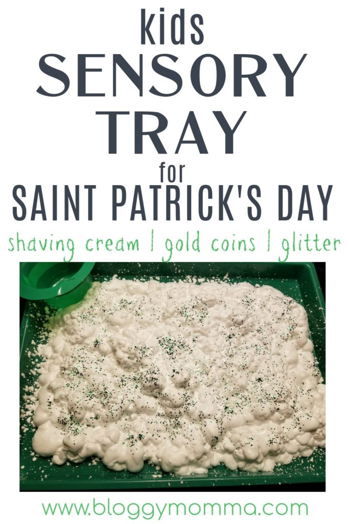 st patricks day sensory tray