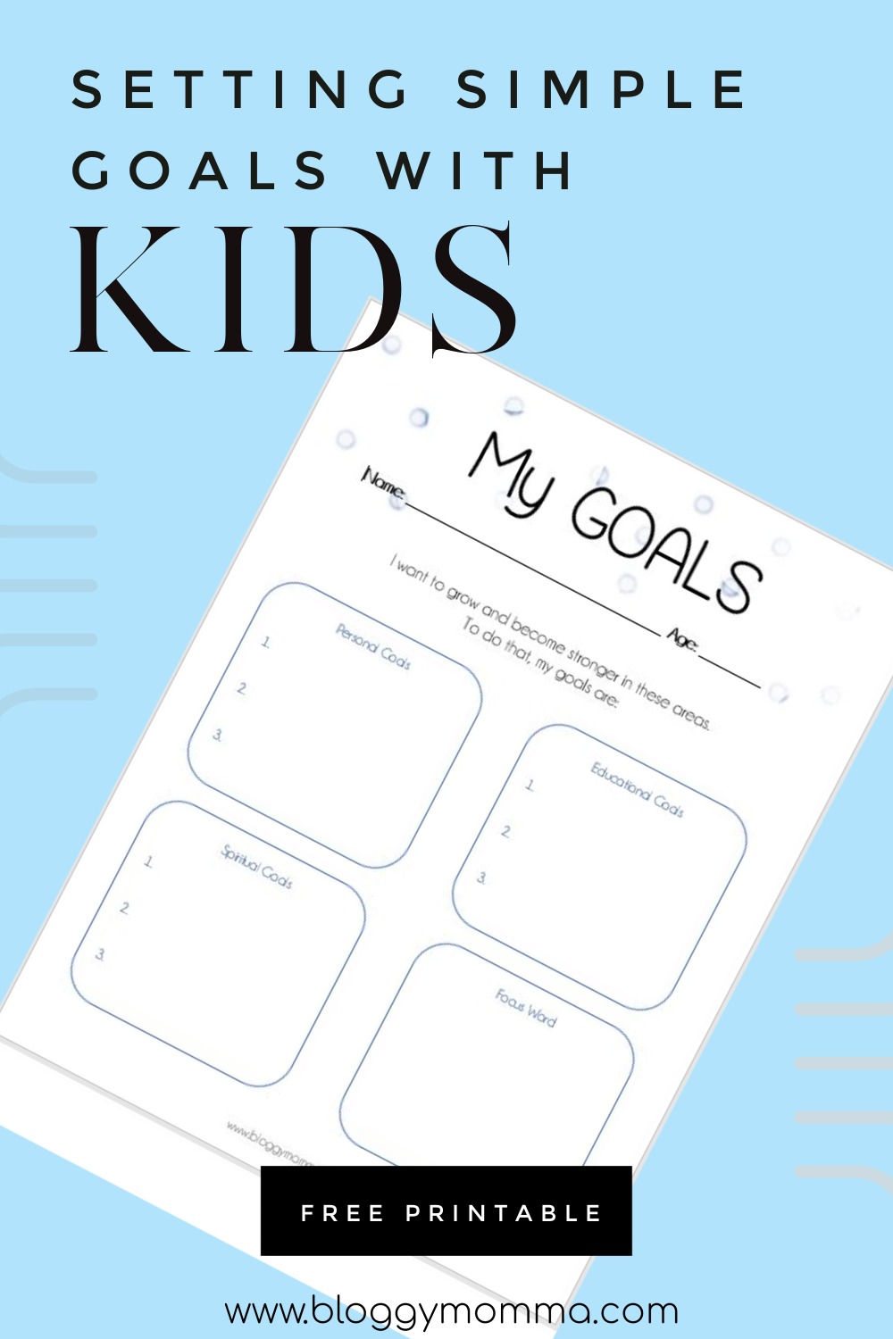 SETTING SIMPLE GOALS WITH YOUR KIDS - Bloggy Momma