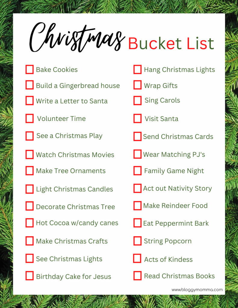 Christmas Bucket List